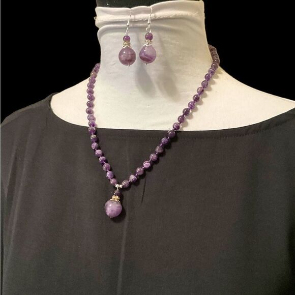 Natural Amethyst Necklace Earring Set NWT Black Friday sale! - Picture 3 of 11